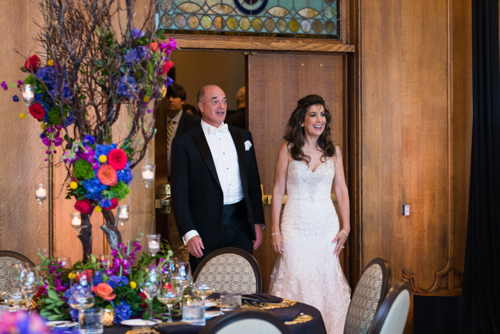 Bride and Groom Walking into White City Ballroom Chicago Athletic Club Hotel